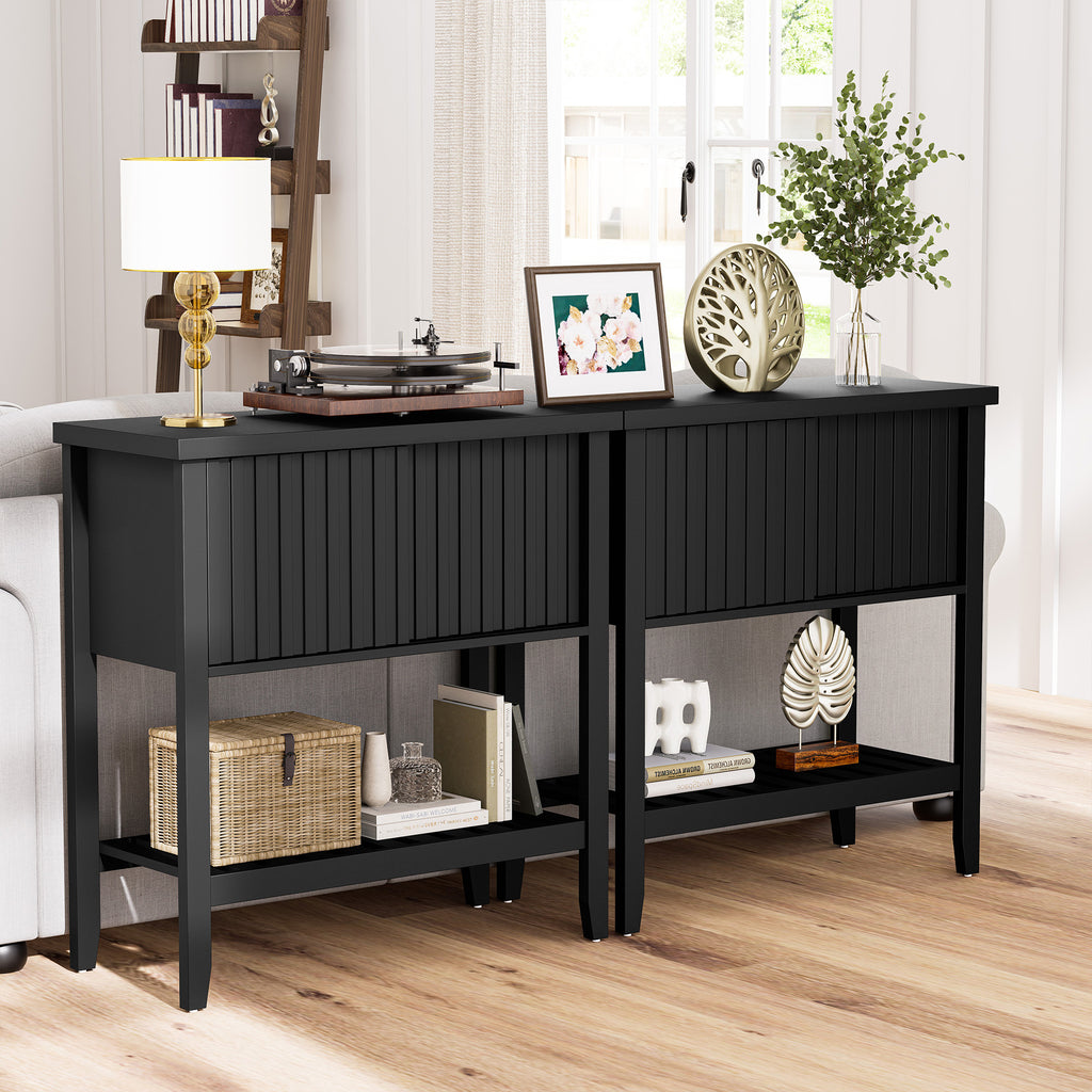 31.5" Entryway Console Table with Sliding Drawer Doors