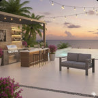 52" All-Weather Metal Loveseat Patio Sofa with Thick Cushions