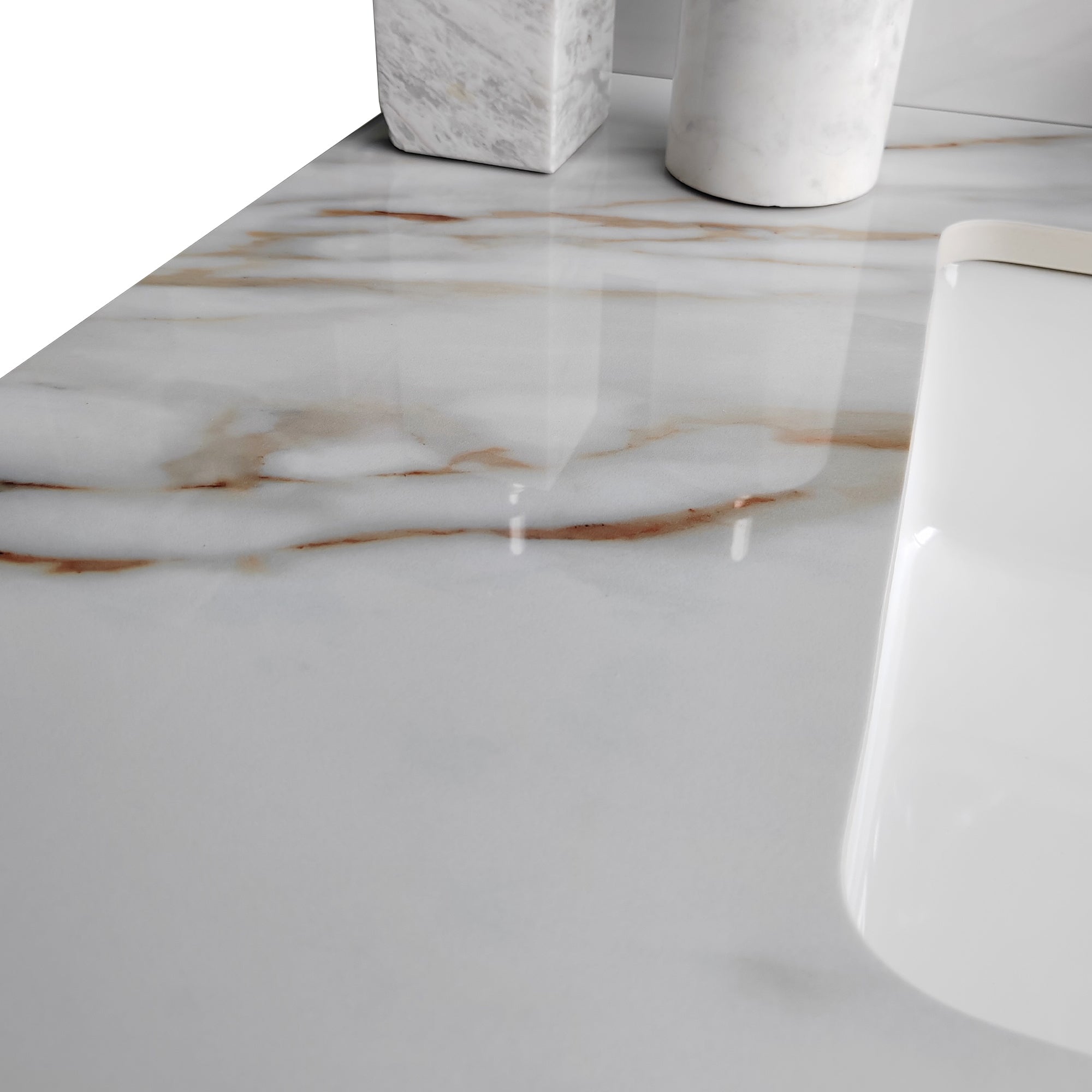 37 Inch Carrara Marble Vanity Top with Undermount Sink