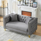 58" Chesterfield Velvet Sofa - 2 Seater Modern Loveseat