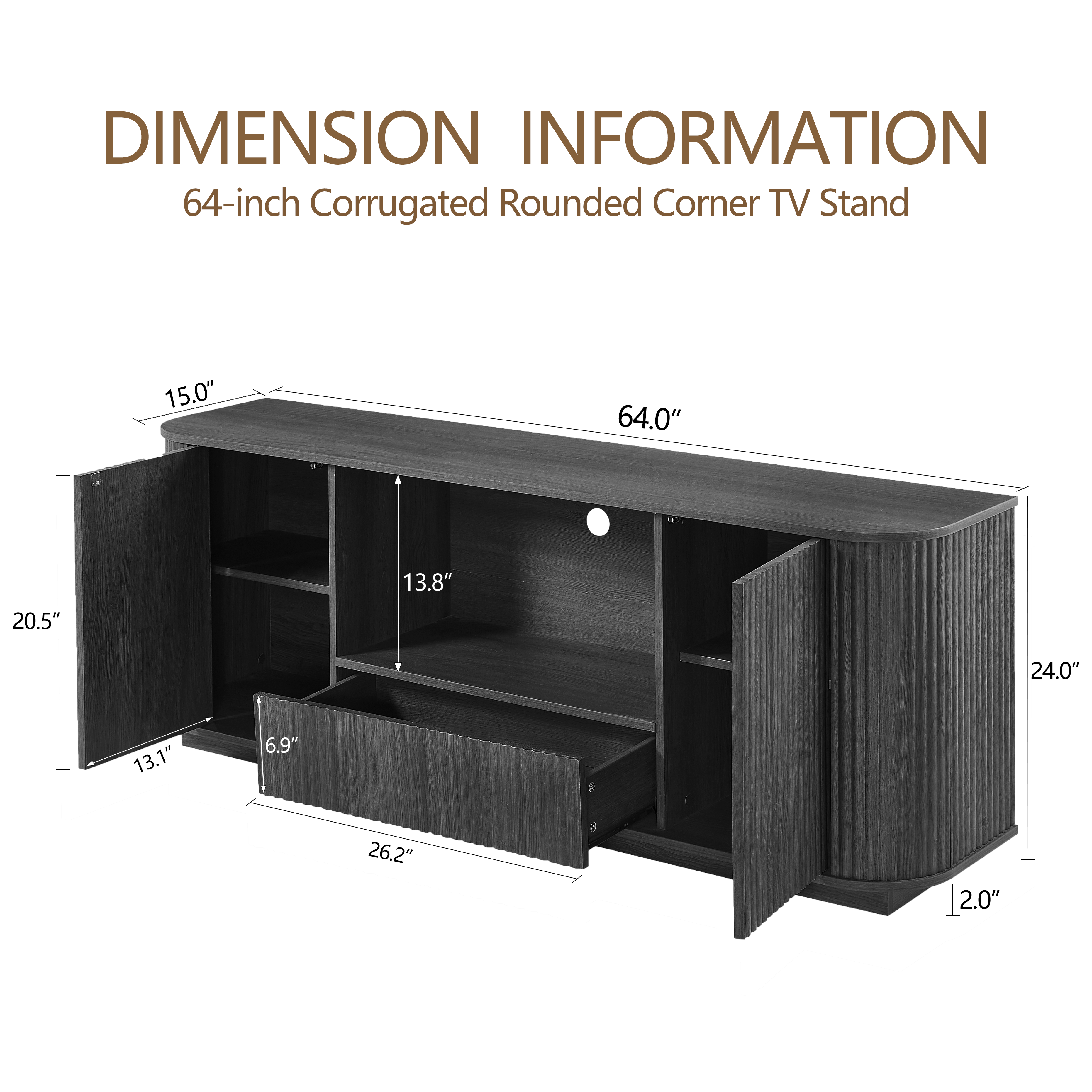 64-Inch Wavy TV Stand