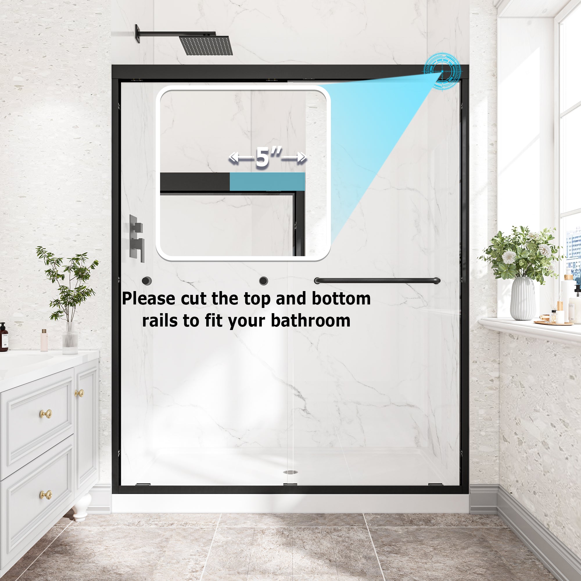 Premium 55"-60" W x 72" H Shower Door