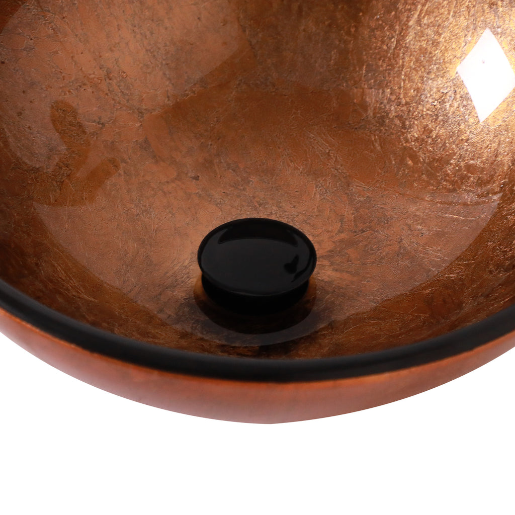 Artistic Tempered Glass Vessel Bathroom Sink with Pop-Up Drain