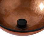 Artistic Tempered Glass Vessel Bathroom Sink with Pop-Up Drain