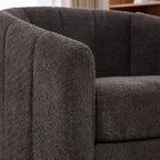 31.89" Wide Modern Chenille Cushioned Metal Base 360° Swivel Chair