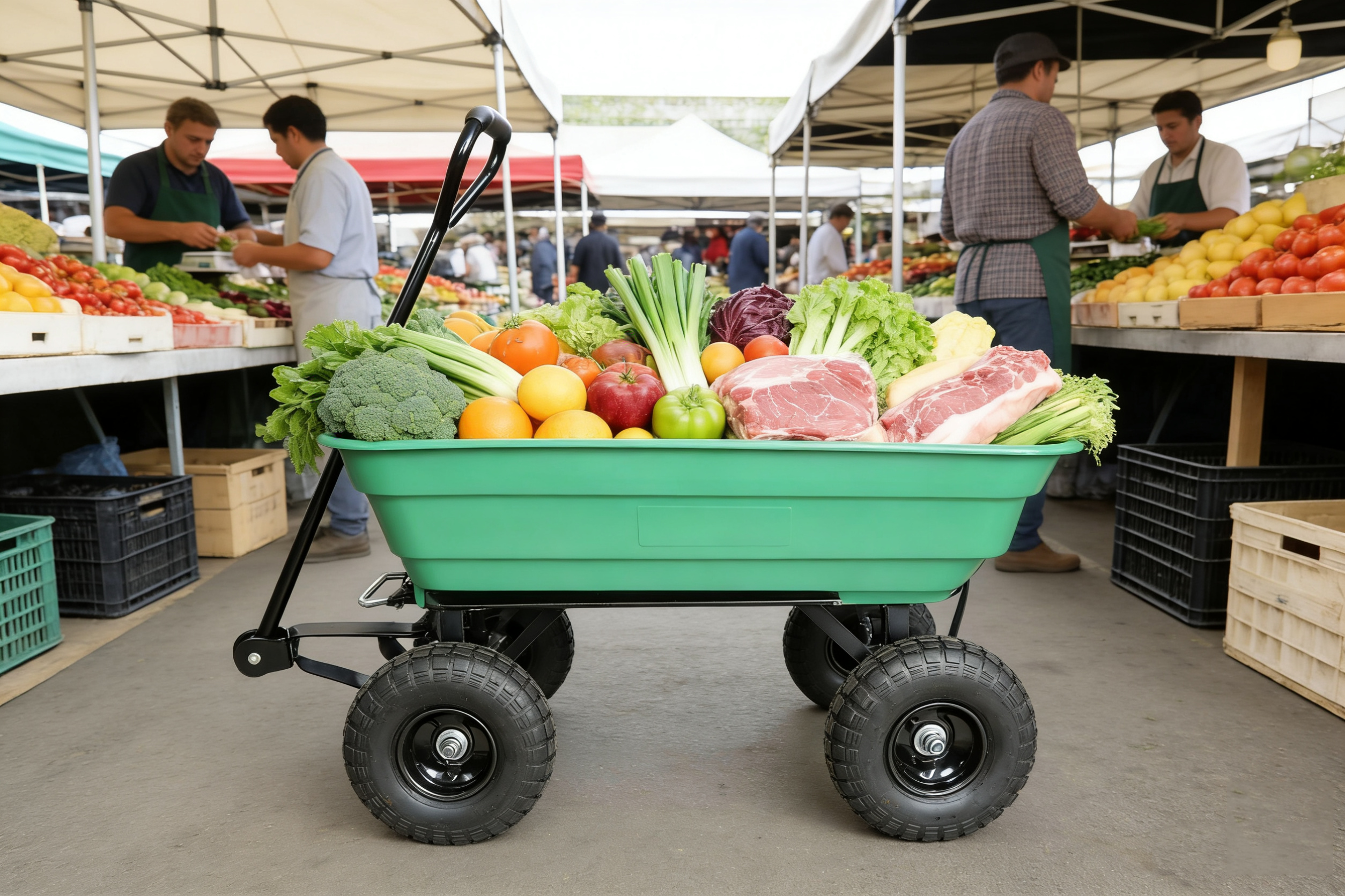 Folding Car Poly Garden Dump Truck with Steel Frame