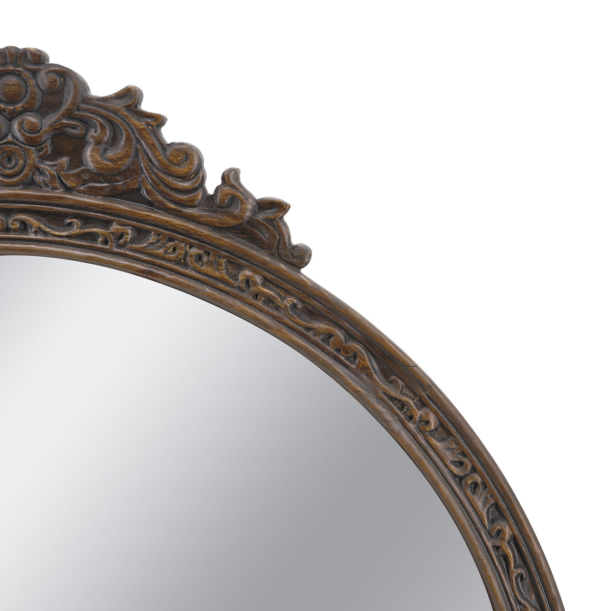 31.5" Round Antique Wall Mirror - Decorative Mirror for Entryway Living Room or Bathroom Vanity