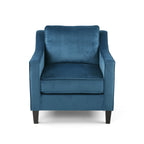 Blue Velvet Upholstered Club Chair