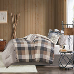 7 Piece Herringbone Comforter Set Neutral Cal King