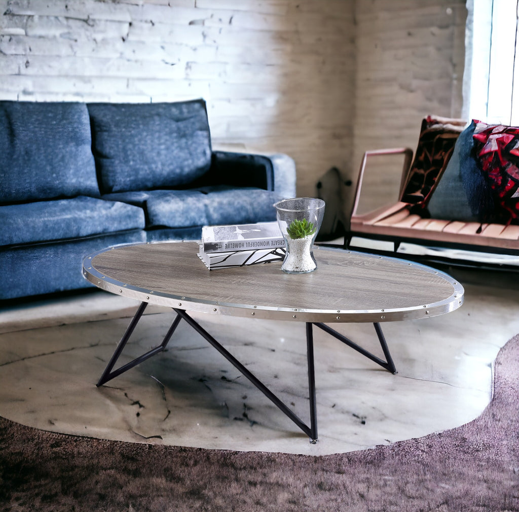 Allis Weathered Oval Coffee Table