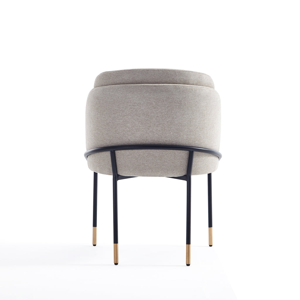 Flor Metal Twill Weave Dining Chair in Wheat