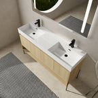 60" Bathroom Vanity Combo with Double Resin Sink
