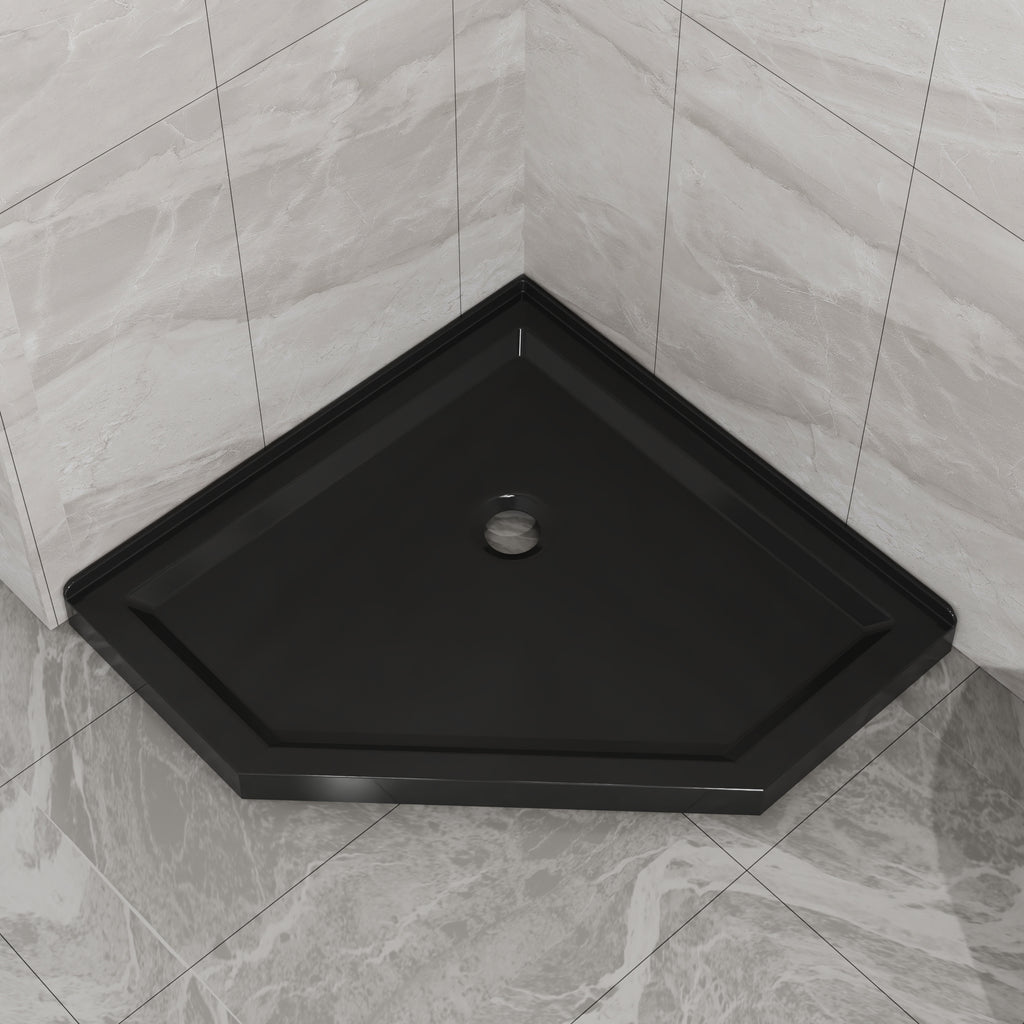 Goodyo 36 in. Corner Drain Neo-Angle Shower Base