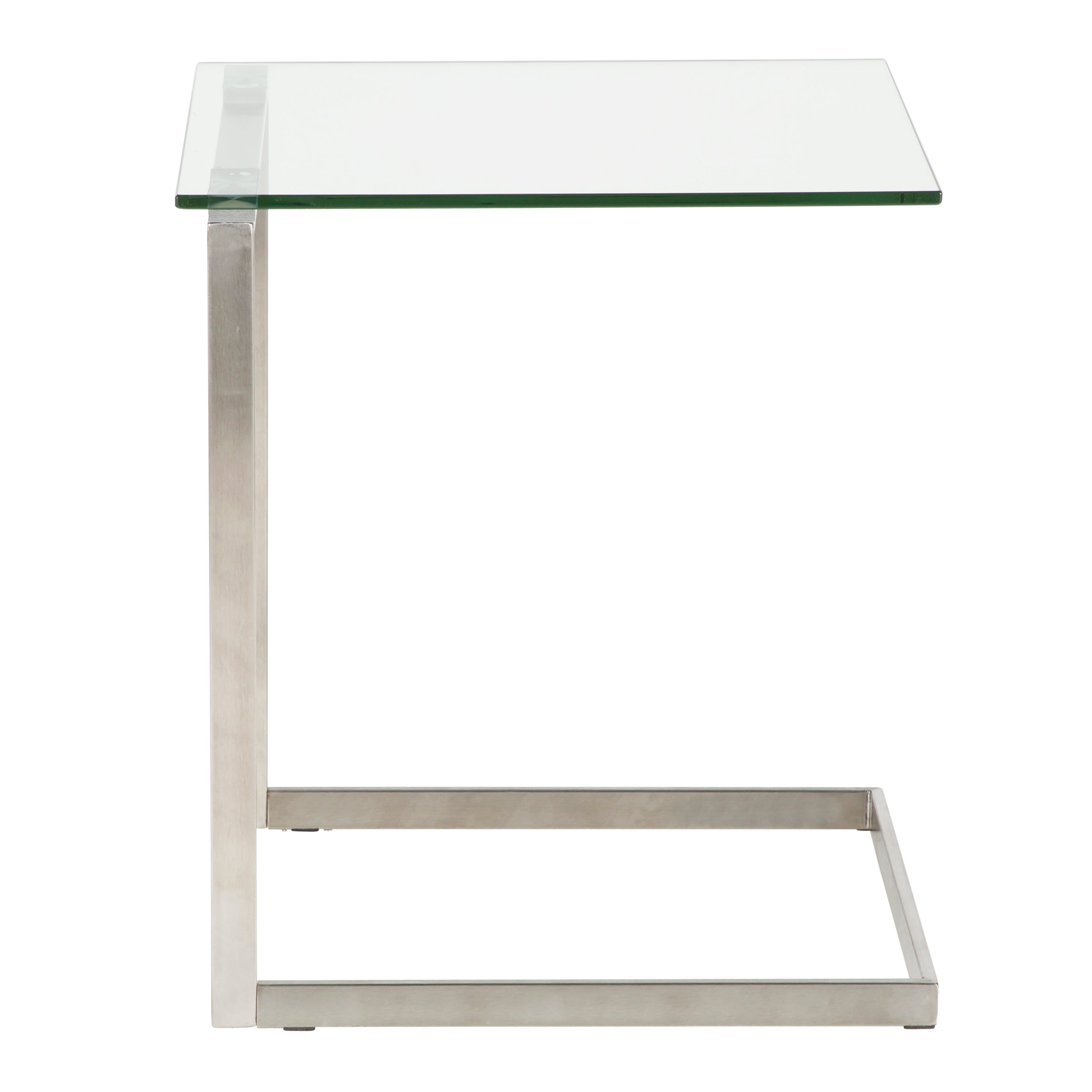 Zenn Contemporary End Table with Clear Glass
