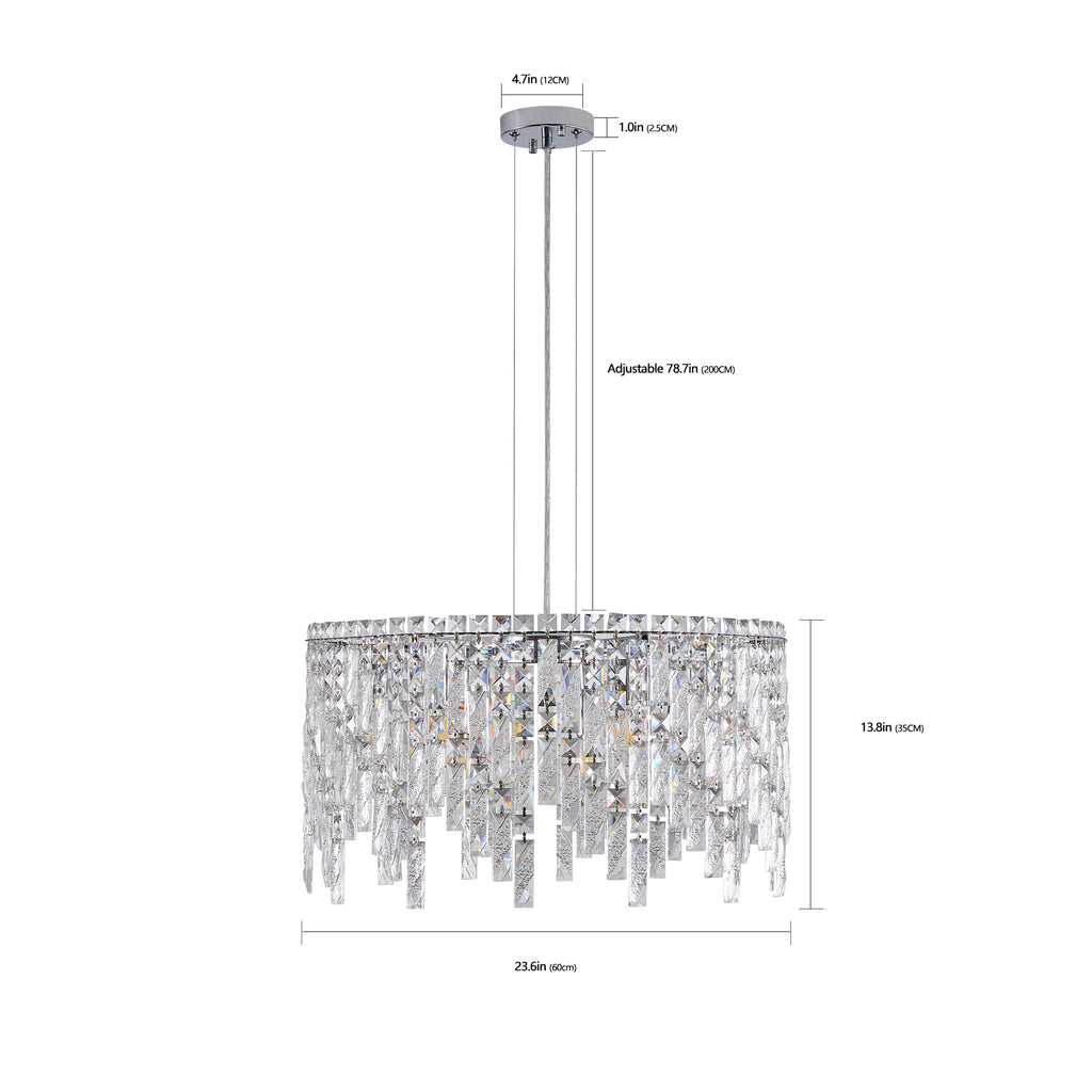 24" Luxurious Round Crystal Chandelier