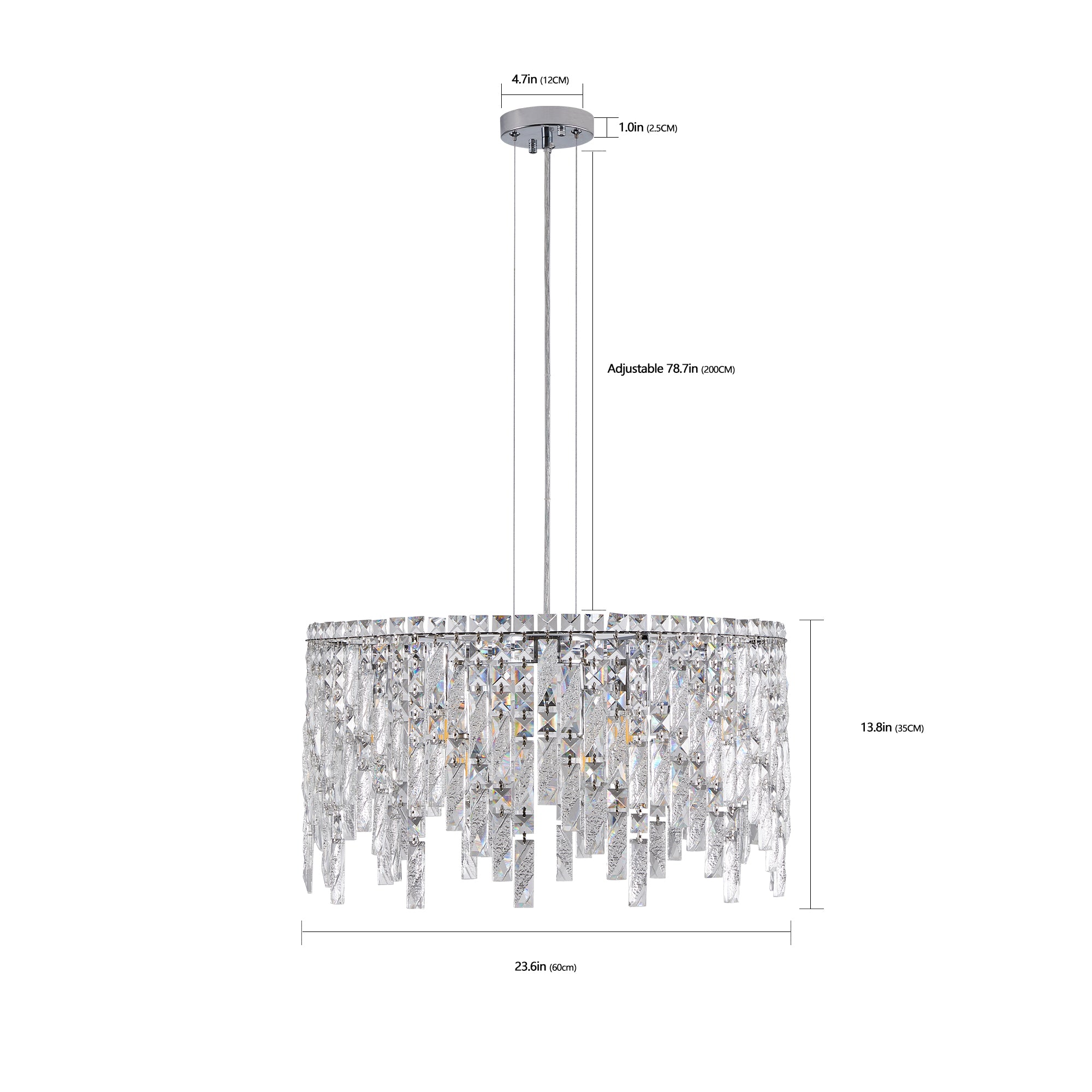 24" Luxurious Round Crystal Chandelier