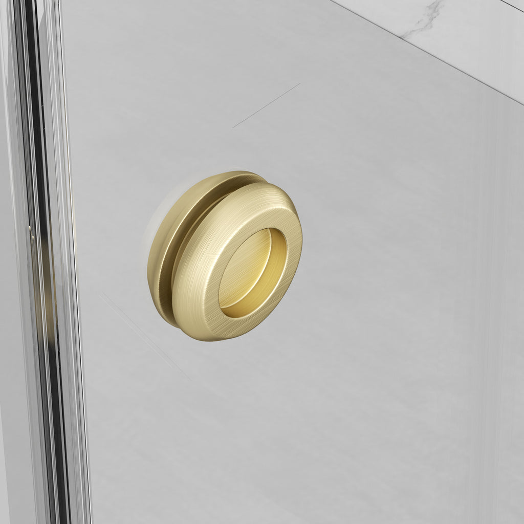 Frameless Shower Door with Double Sliding Mechanism