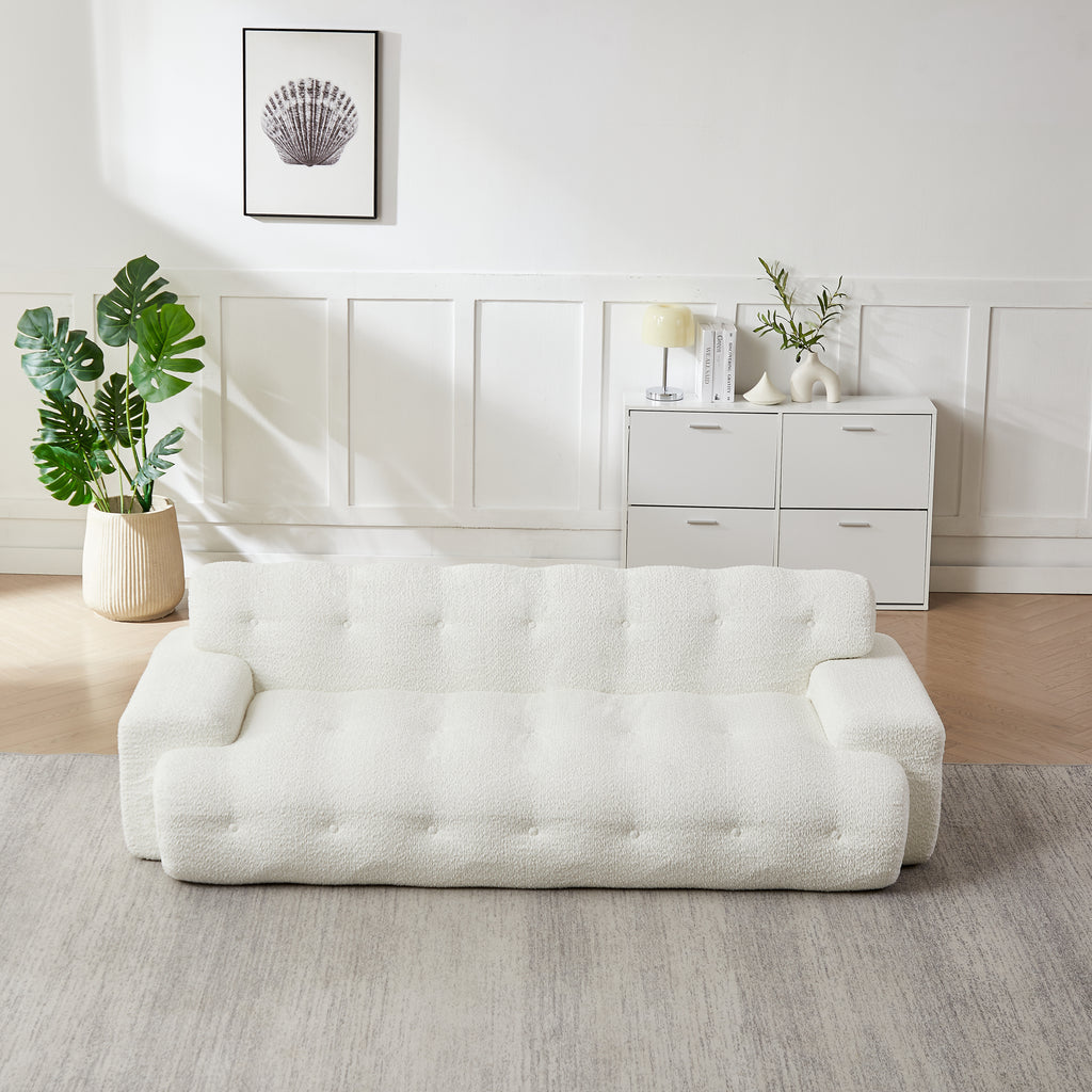 87.4-Inch Cloud Series Minimalist Button-Tufted Three-Seater Sofa