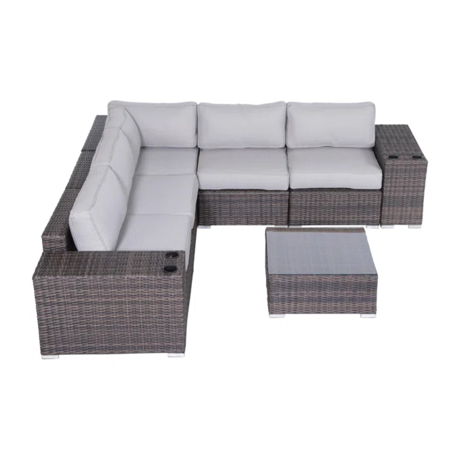 4-Piece Pre-Assembled Wicker Patio Furniture Set with Cushions