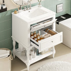 24-Inch Bathroom Vanity with Ceramic Sink and Storage Cabinet