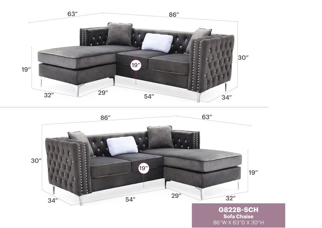 Paige G822B-SC Sofa Chaise