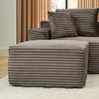 115" Comfy U-Shaped Sectional Modern Boneless Corduroy Couch