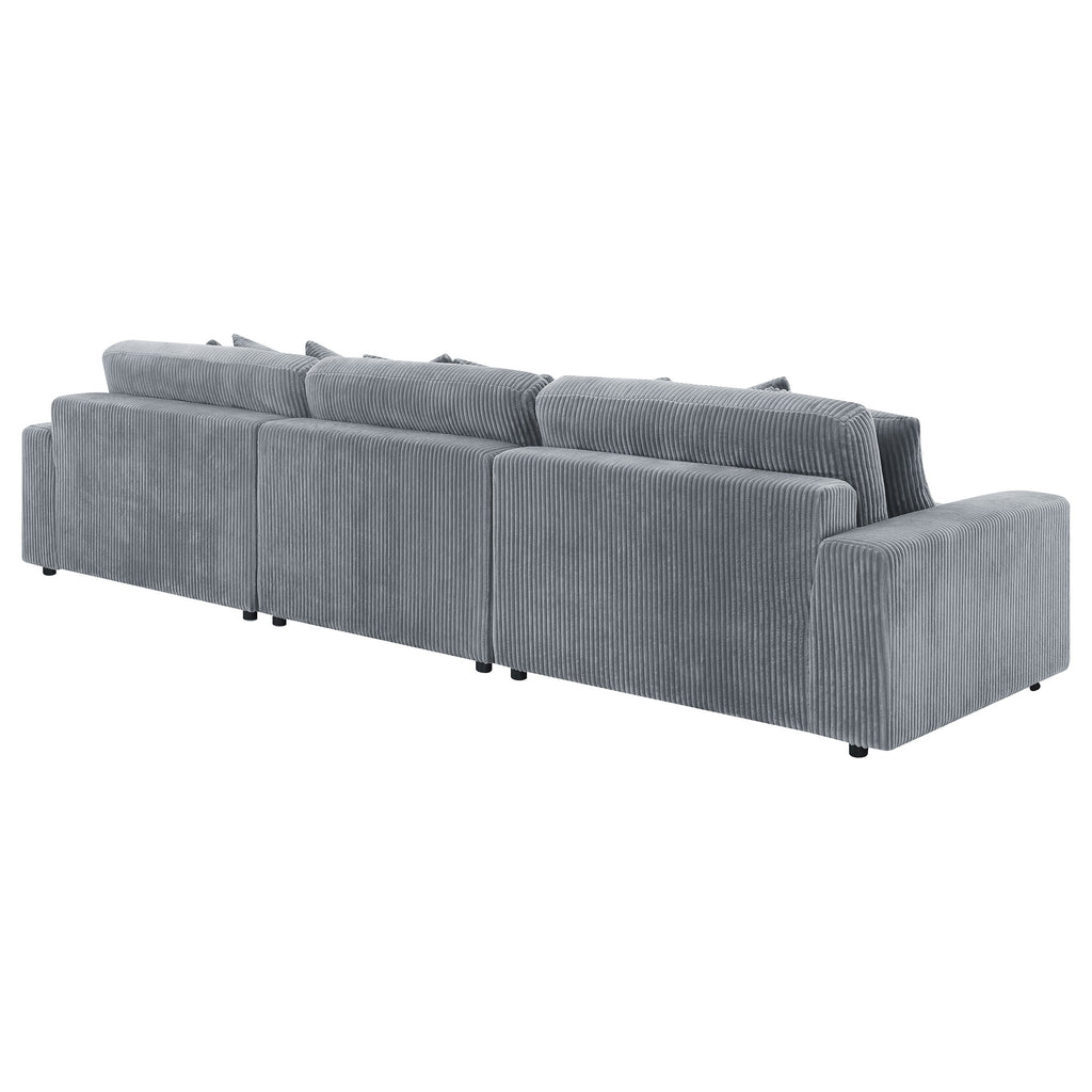 Cassidy Fog Upholstered Sectional Sofa