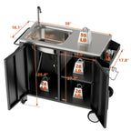 Outdoor Grill Table with Sink and Cabinet
