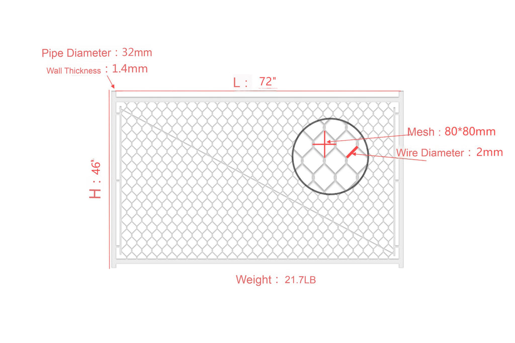 Adjustable 3.8FT Chain Link Walk Gate Kit