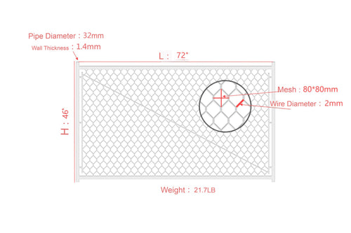 Adjustable 3.8FT Chain Link Walk Gate Kit