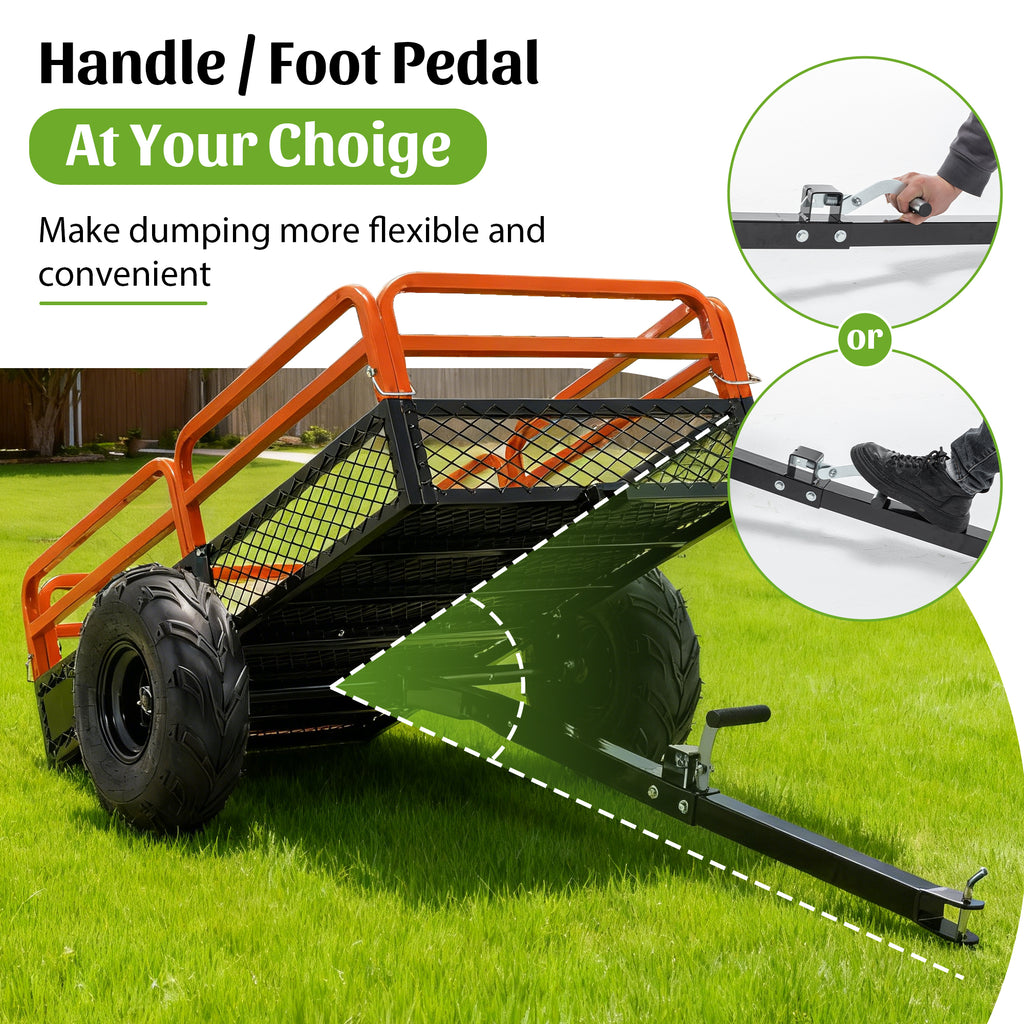 1500LBS Capacity 15 Cubic Feet Dump Cart Trailer