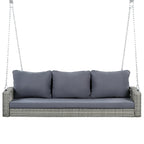 GO 69" PE Wicker 3-Person Porch Swing