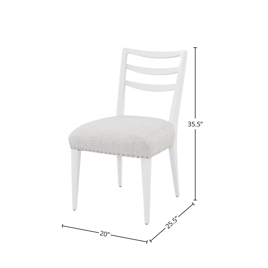 Ladderback Side Dining Chair Set of 2 in Ocean Finish