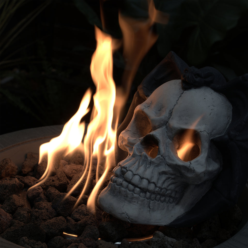 Demon Skull Gas Log for Ventless Fireplaces