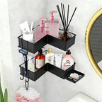 2-Pack Drill-Free Adhesive Corner Shower Caddy Organizer