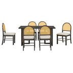 TREXM 7-Piece Farmhouse Dining Table Set for 6