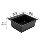 25 Inch Granite Kitchen Sink - Top Mount Single Bowl