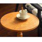 Round Side Table with MDF Tabletop and Solid Wood Legs