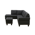 Reversible L-Shaped Sectional Couch with Storage Ottoman