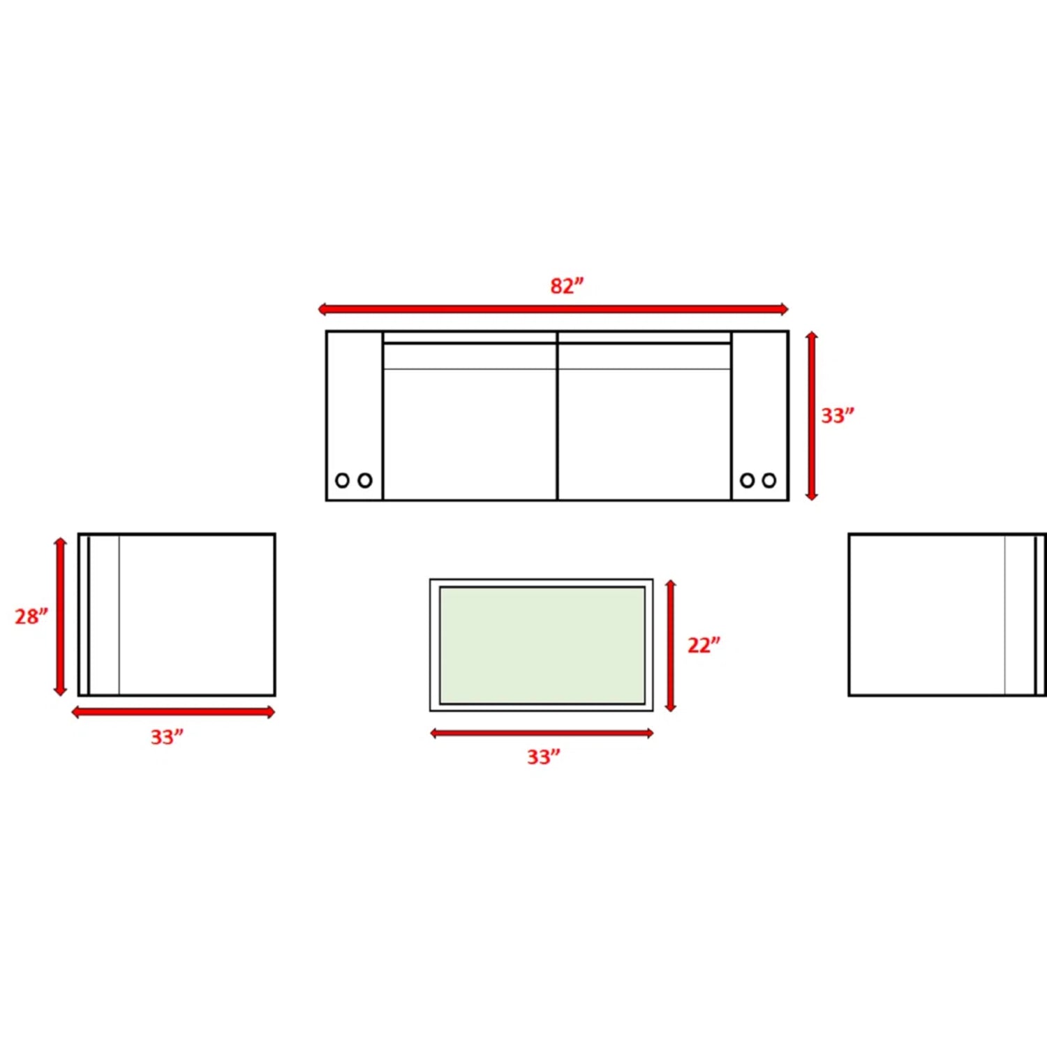 All-Weather Wicker Patio Sectional Set for 4