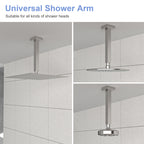 8" Ceiling Mounted Shower Arm with Flange in Brushed Nickel