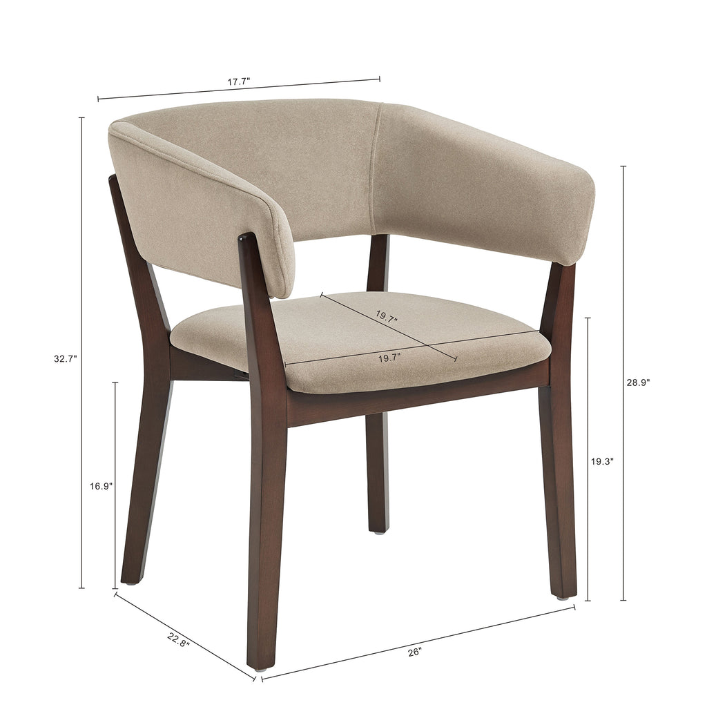 Blake Wood Faux Mohair Armchair