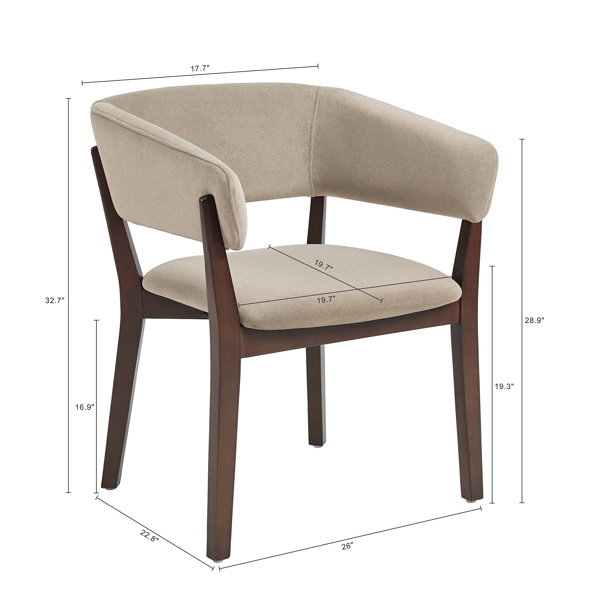 Blake Wood Faux Mohair Armchair