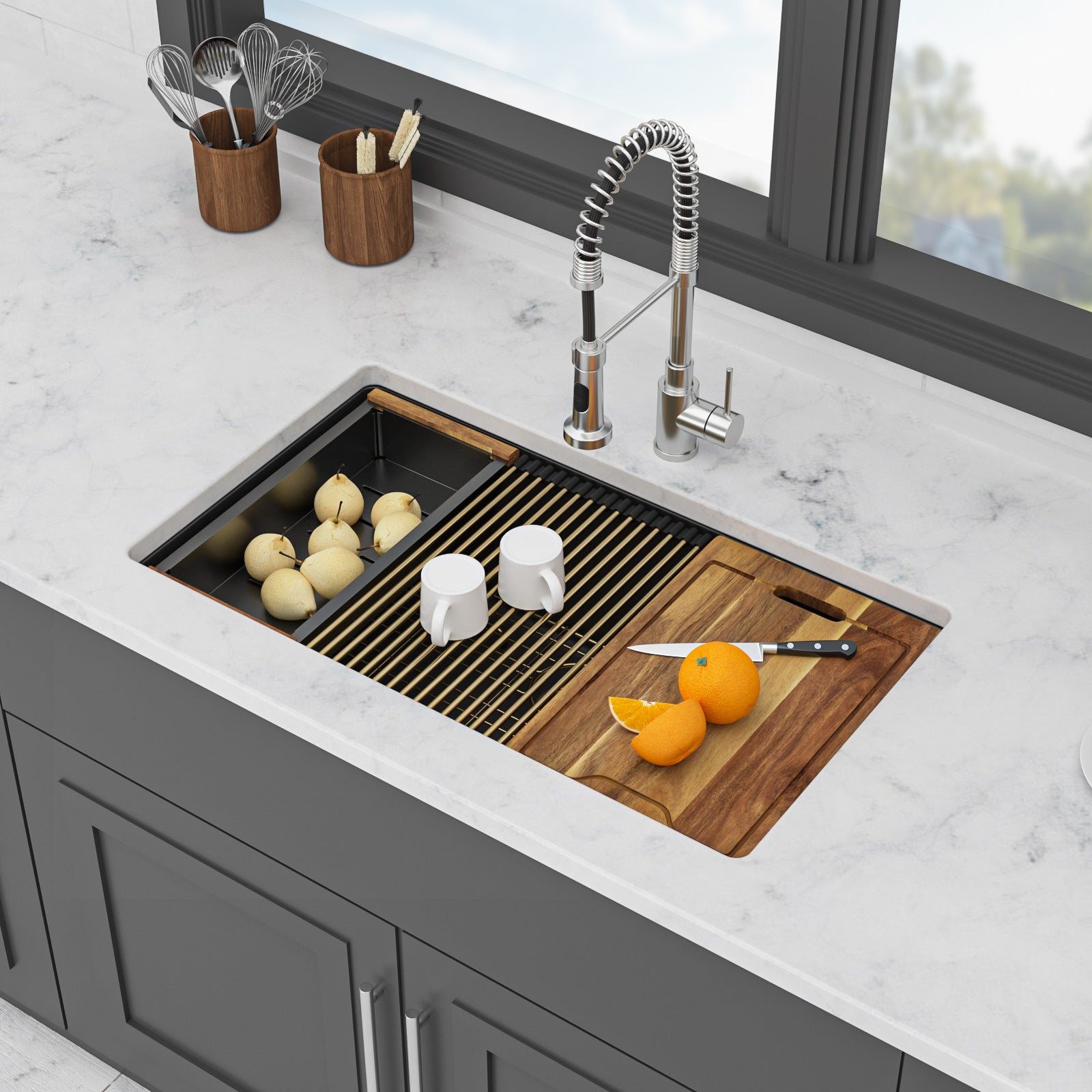 Quartz Kitchen Sink - 30" x 19" x 9.65"