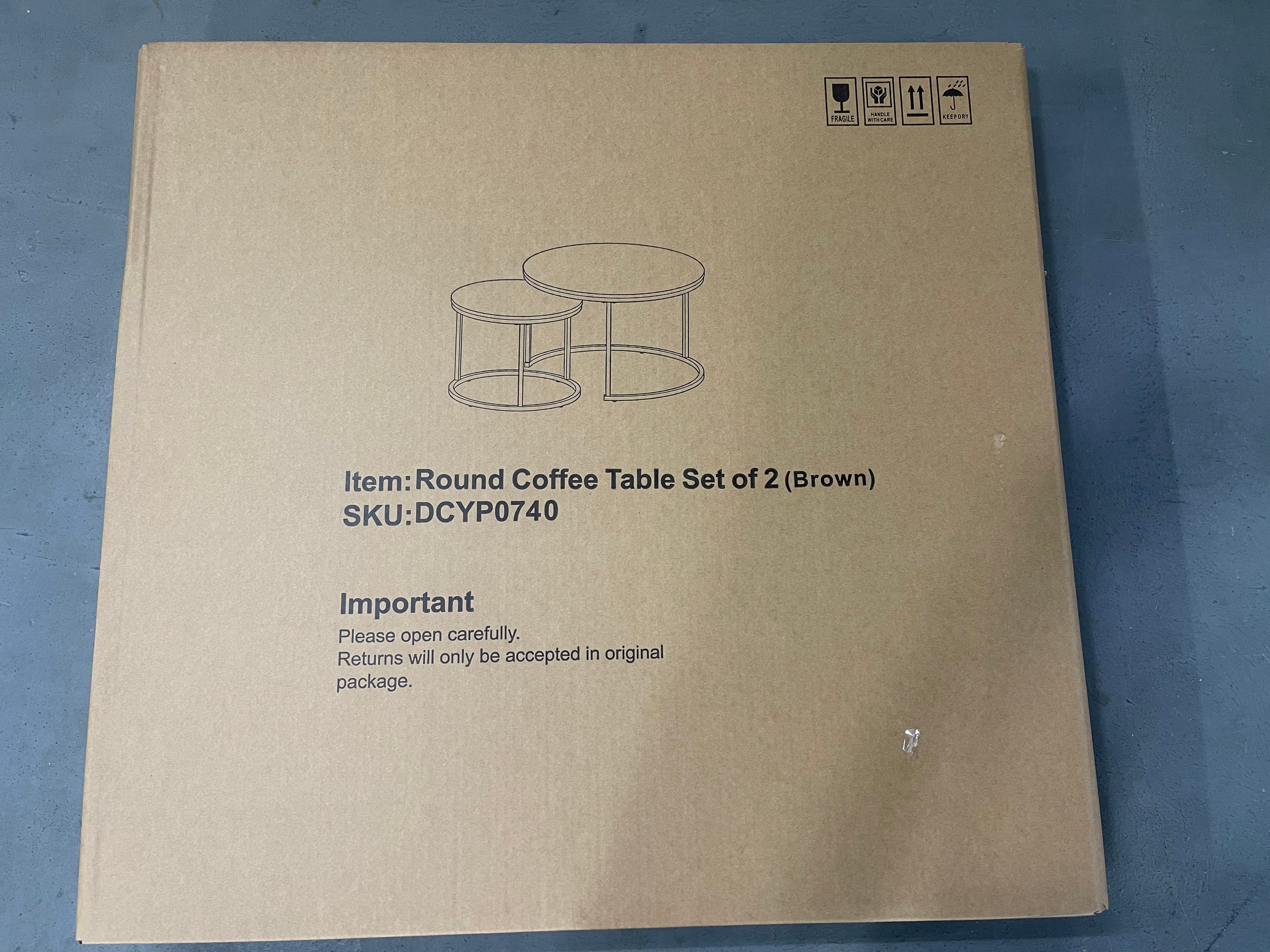 27.6in Nesting Coffee Table Set of 2