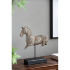 14" Antique Horse Statue On Stand