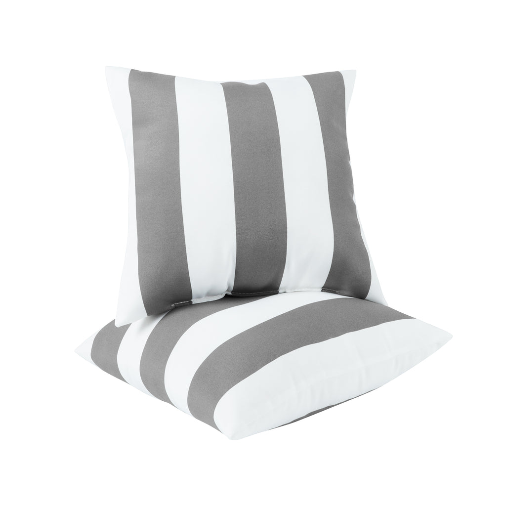 4 Pack Outdoor Pillow Covers - Gray/White Striped