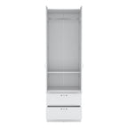 Armoire Wardrobe 76" H, Hanging Rod, 2 Drawers, 1 Shelf