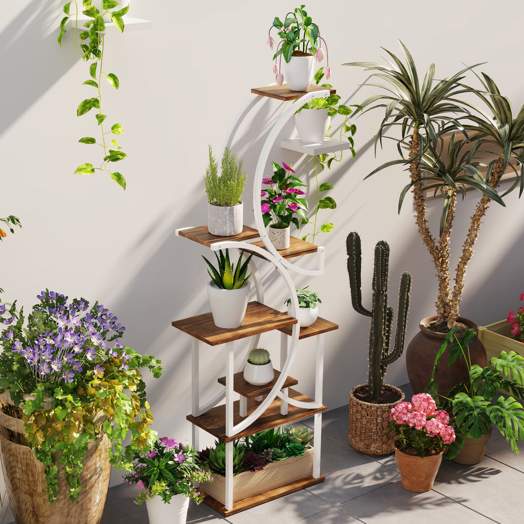 Outsunny 8 Tier Plant Stand Indoor, 62" Tall Plant Shelf