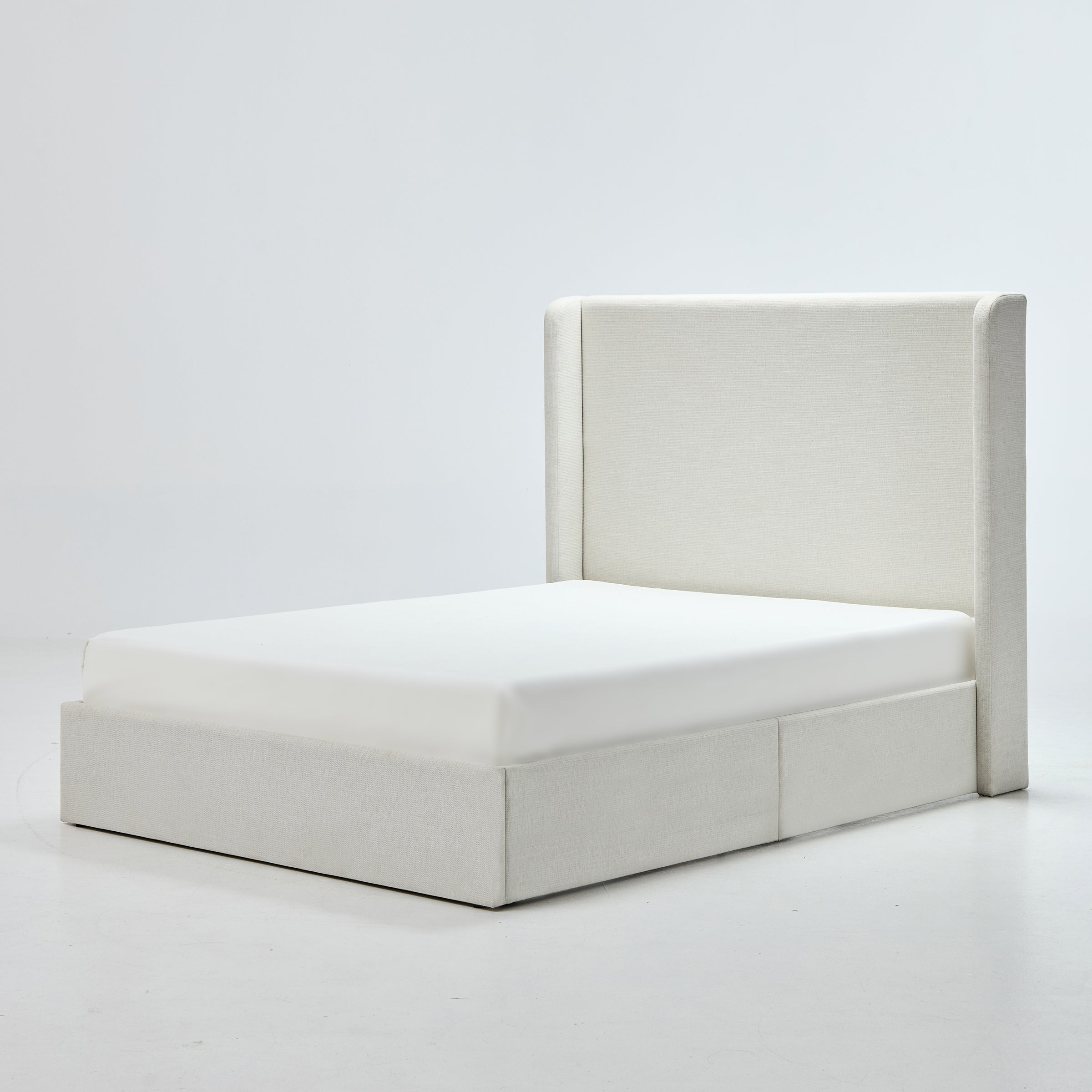 Caron Upholstered Wingback Bed with 54" High Headboard